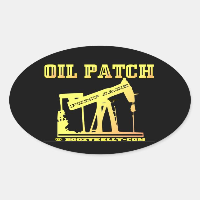 Oil Patch,Pump Jack,Oil Field,Nodding Donkey Oval Sticker (Front)