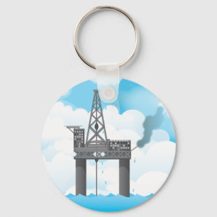 Oil Platform Keychain