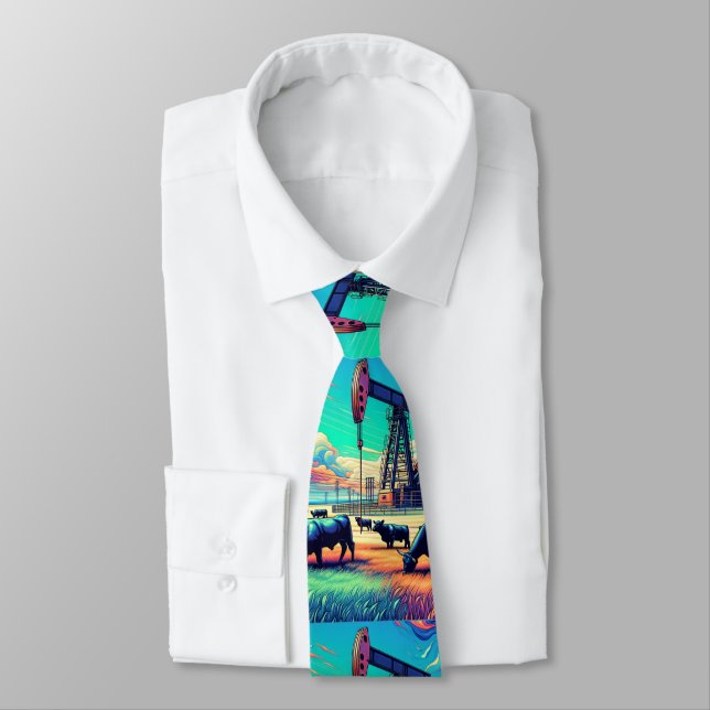 Oil Pump Jack with Black Cows Tie (Tied)