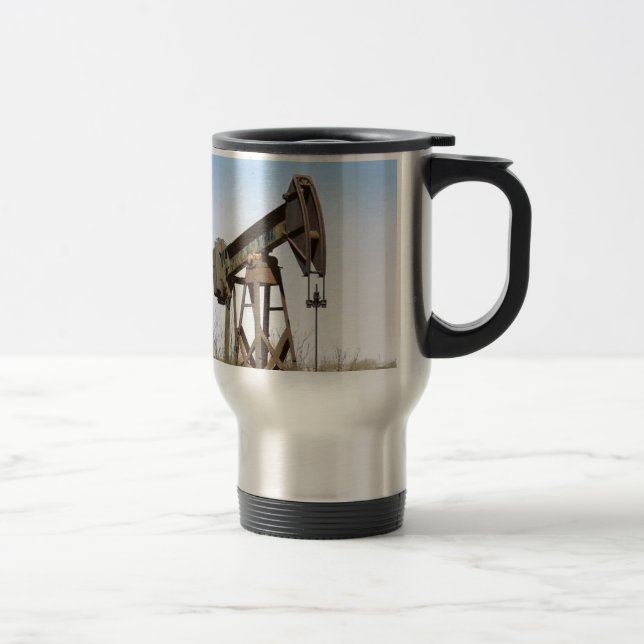 Oil Pumping Rig Travel Mug (Right)