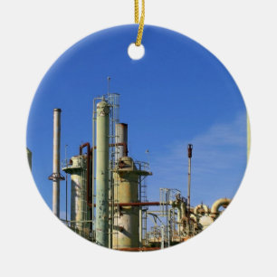 Oil Refinery Ceramic Ornament