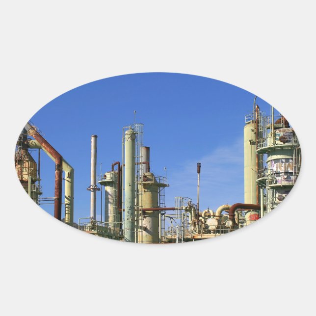 Oil Refinery Oval Sticker (Front)
