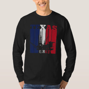 Oil Rig Texas Us Flag Oilfield Worker Rig Drilling T-Shirt