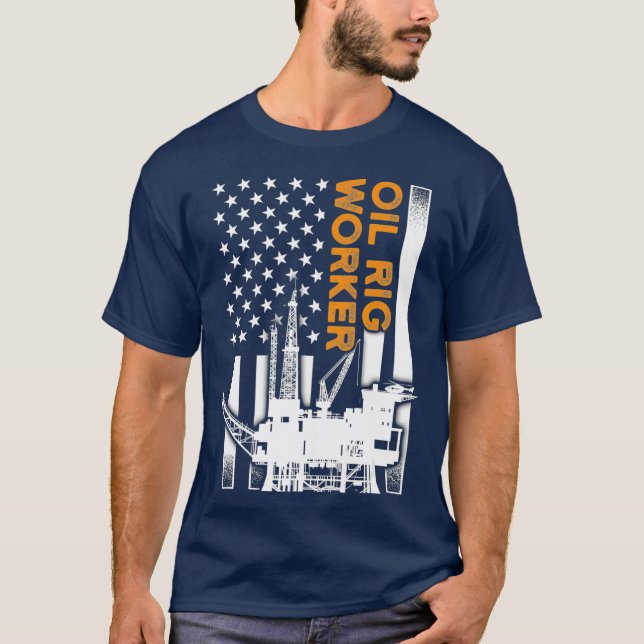 Oil Rig Worker Training USA American Gas T-Shirt (Front)