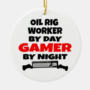 Oil Rig Worker Zombie Slayer Ceramic Ornament