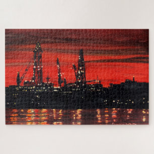 Oil Rigs at Night 1014pc Puzzle