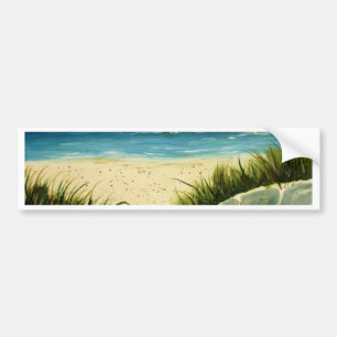 oil sand dunes beach art painting bumper sticker