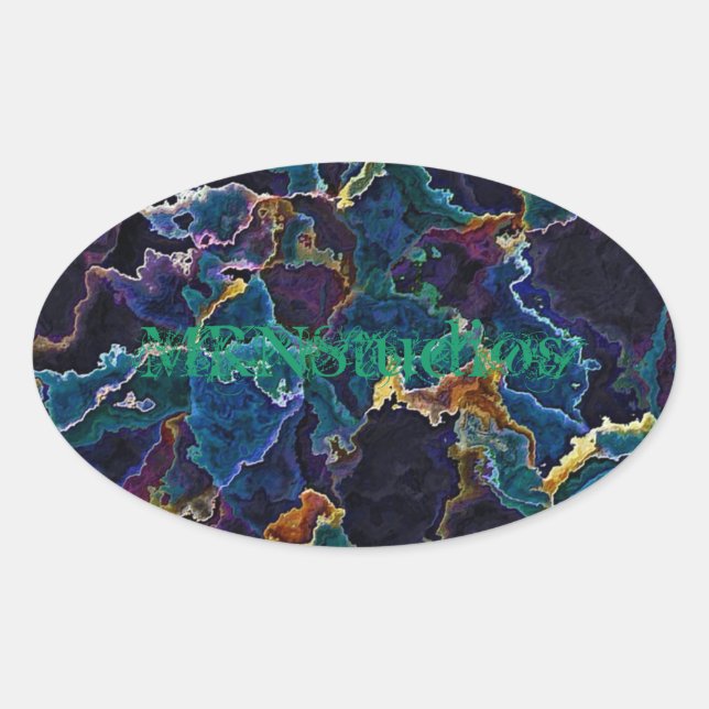 Oil Slick MRNSTUDIOS  Oval Sticker (Front)