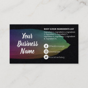 Oil Slick On Black Ingredients Instructions Business Card