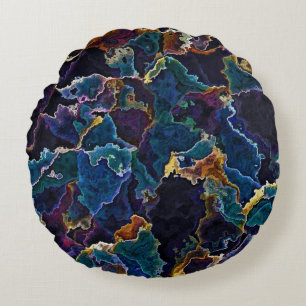 Oil Slick  Round Pillow