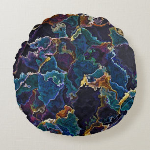 Oil Slick  Round Pillow