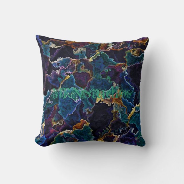 Oil Slick  Throw Pillow (Front)