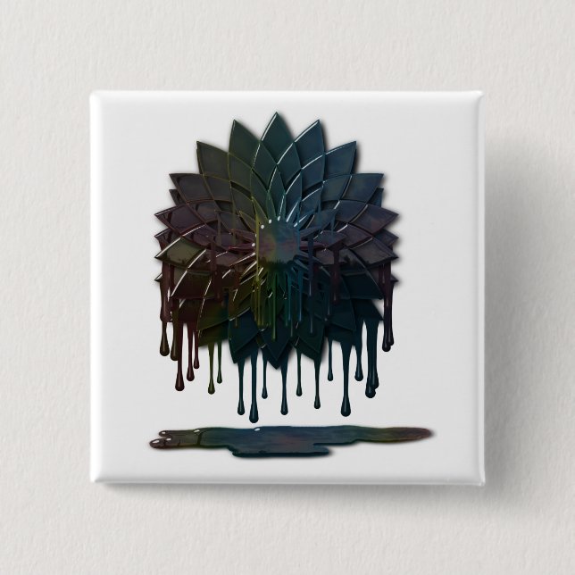 Oil Spill 2 Inch Square Button (Front)