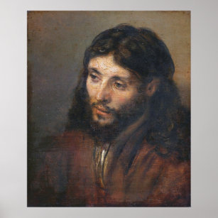 Oil Study of Christ by Rembrandt Poster