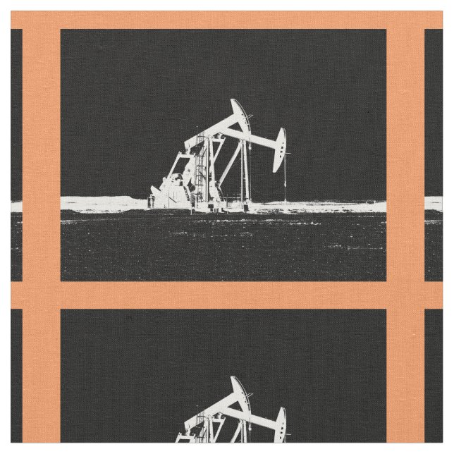 Oil Well Pumping Units Design Fabric (Close Up)