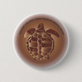 Oiled Kemp's Ridley Sea Turtle 2 Inch Round Button