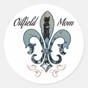 oilfield mom classic round sticker