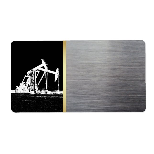 Oilfield Pumping Unit Black, Gold and Silver (Front)