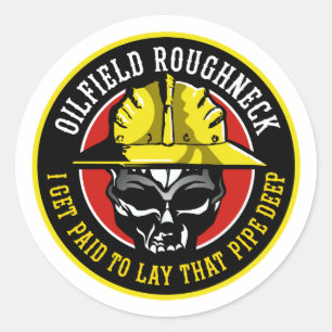 OILFIELD ROUGHNECK CLASSIC ROUND STICKER