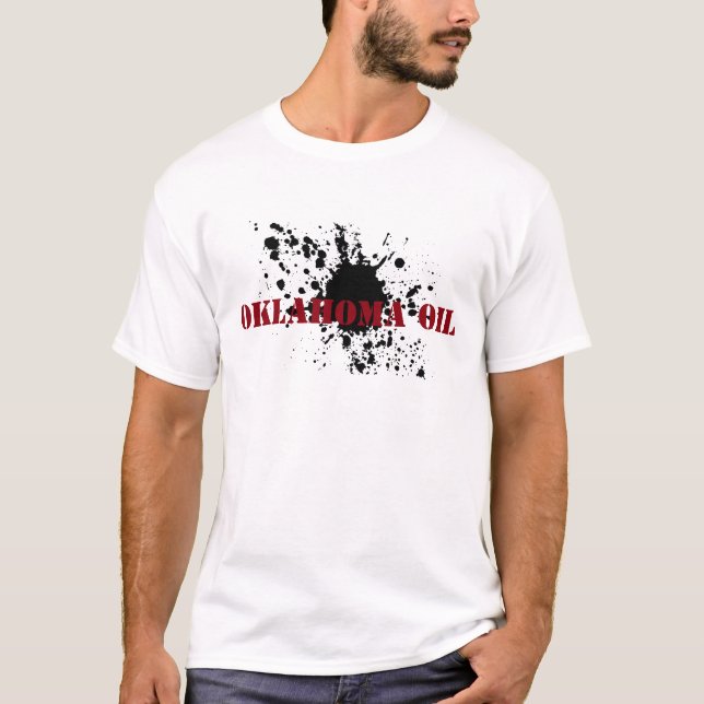 Oilfield t-shirt Oklahoma Oil Stencil Oil Smudge (Front)
