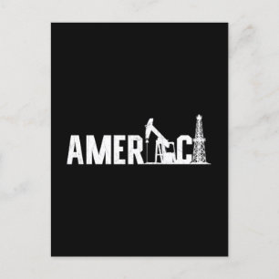 Oilfield Worker America Oil Rig Roughneck Workers Holiday Postcard
