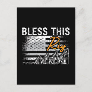 Oilfield Worker Bless This Rig Workers Roughneck Holiday Postcard