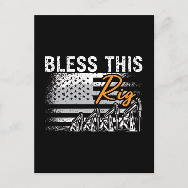 Oilfield Worker Bless This Rig Workers Roughneck Holiday Postcard (Front)