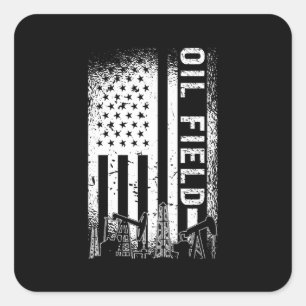 Oilfield Worker Oil Field Oil Rig Roughneck Gas Square Sticker