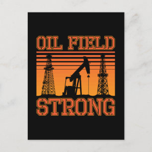 Oilfield Worker Oil Field Strong Oil Rig Roughneck Holiday Postcard