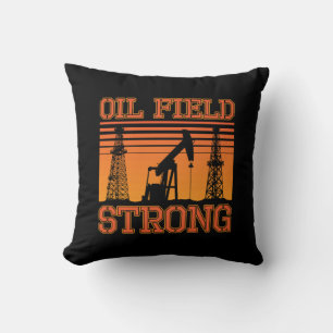 Oilfield Worker Oil Field Strong Oil Rig Roughneck Throw Pillow