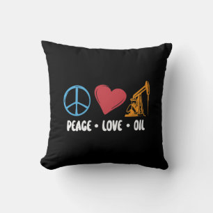 Oilfield Worker Peace Love Oil Rig Worker Workers Throw Pillow