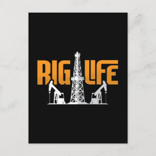 Oilfield Worker Rig Life Oil Rig Workers Roughneck Holiday Postcard