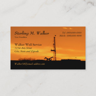 Oilfield Workover Service Rig Silhouette Business Card