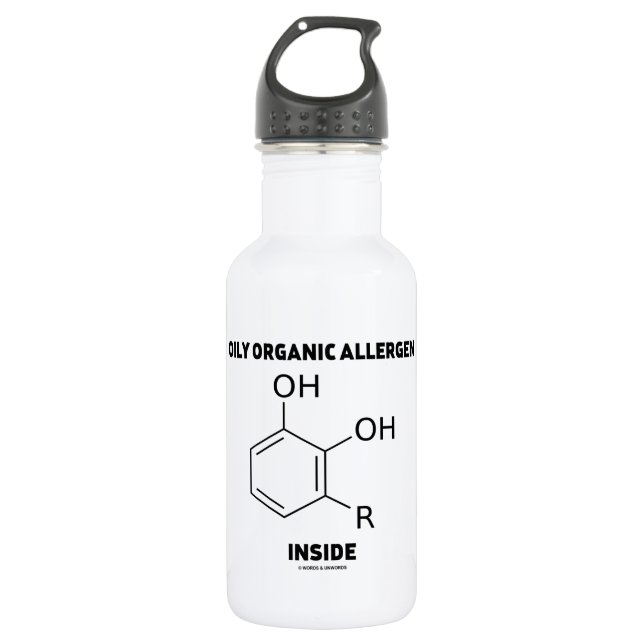 Oily Organic Allergen Inside (Urushiol Molecule) 532 Ml Water Bottle (Front)