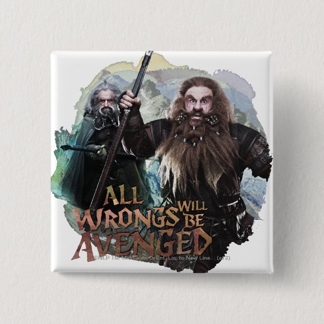 Oin and Gloin 2 Inch Square Button (Front)