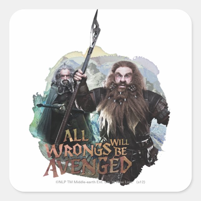 Oin and Gloin Square Sticker (Front)