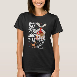 Oink Baa Moo I'm 2 celebrate Born Child Birth Happ T-Shirt