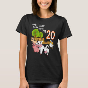 Oink Cluck Baah Mooo I'm 20 Farm Animal 20th Birth T-Shirt