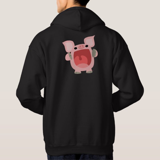 "OINK!!!" Cute Cartoon Pig Hoodie (Back)