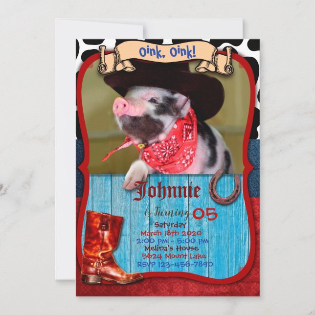 Oink - Invitation de cochon (Devant)