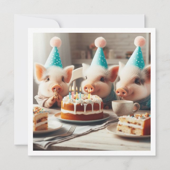 Oink! Oink! Calling all party animals, farm invite (Front)