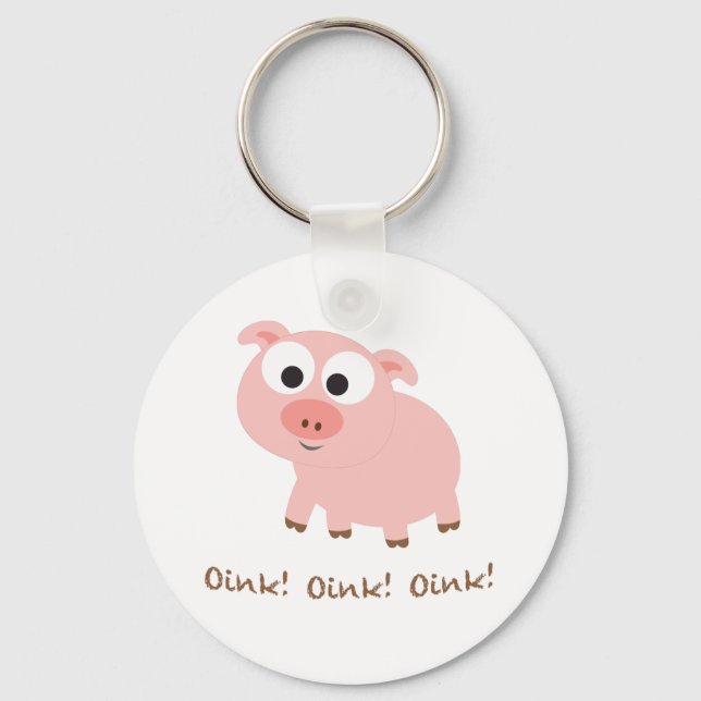 Oink! Oink! Oink! Keychain (Front)