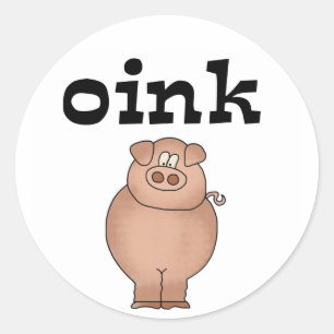 Oink Pig T-shirts and Gifts Classic Round Sticker