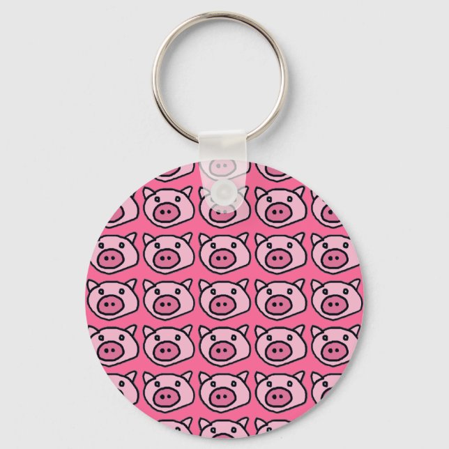 oink . pigs keychain (Front)