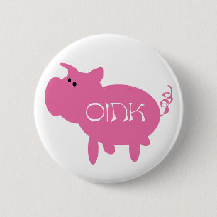 Oink Pink Pig 2 Inch Round Button