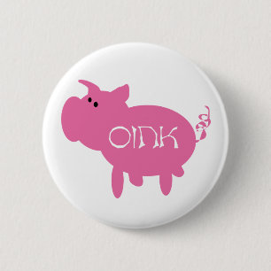 Oink Pink Pig Tshirts and Gifts 2 Inch Round Button