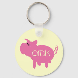 Oink Pink Pig Tshirts and Gifts Keychain