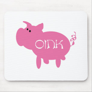 Oink Pink Pig Tshirts and Gifts Mouse Pad