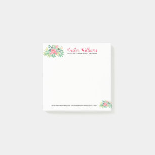 Oink Watercolors Flowers Bouquet Post-it Notes