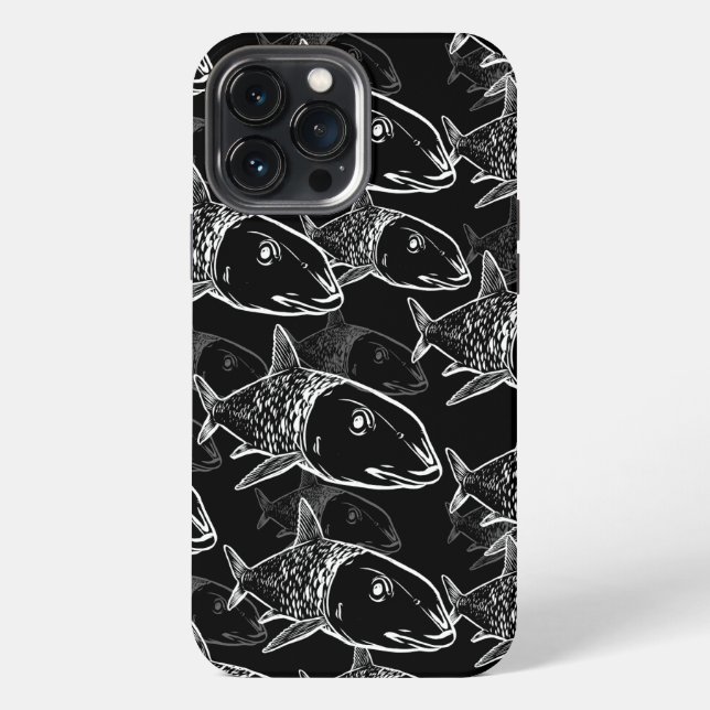 Oio - Hawaiian bonefish print pattern iPhone Case (Back)
